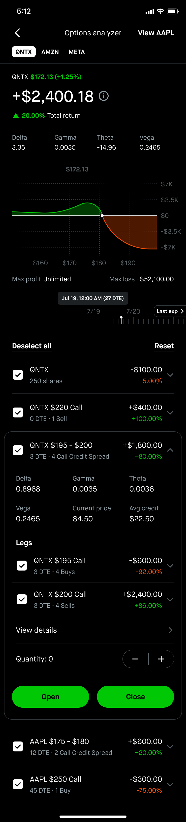 Options Analyzer oficial de Robinhood